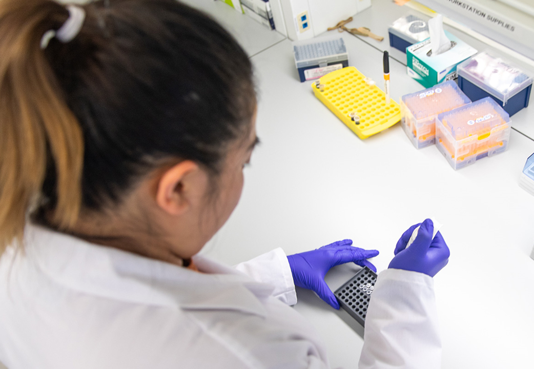 health researcher testing lab samples