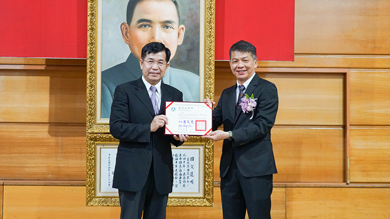 Dr. Shih-kai Chung being officially named President of NTUA