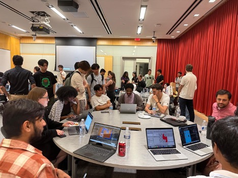 Students at the Festival of Animation in the Lehman Auditorium