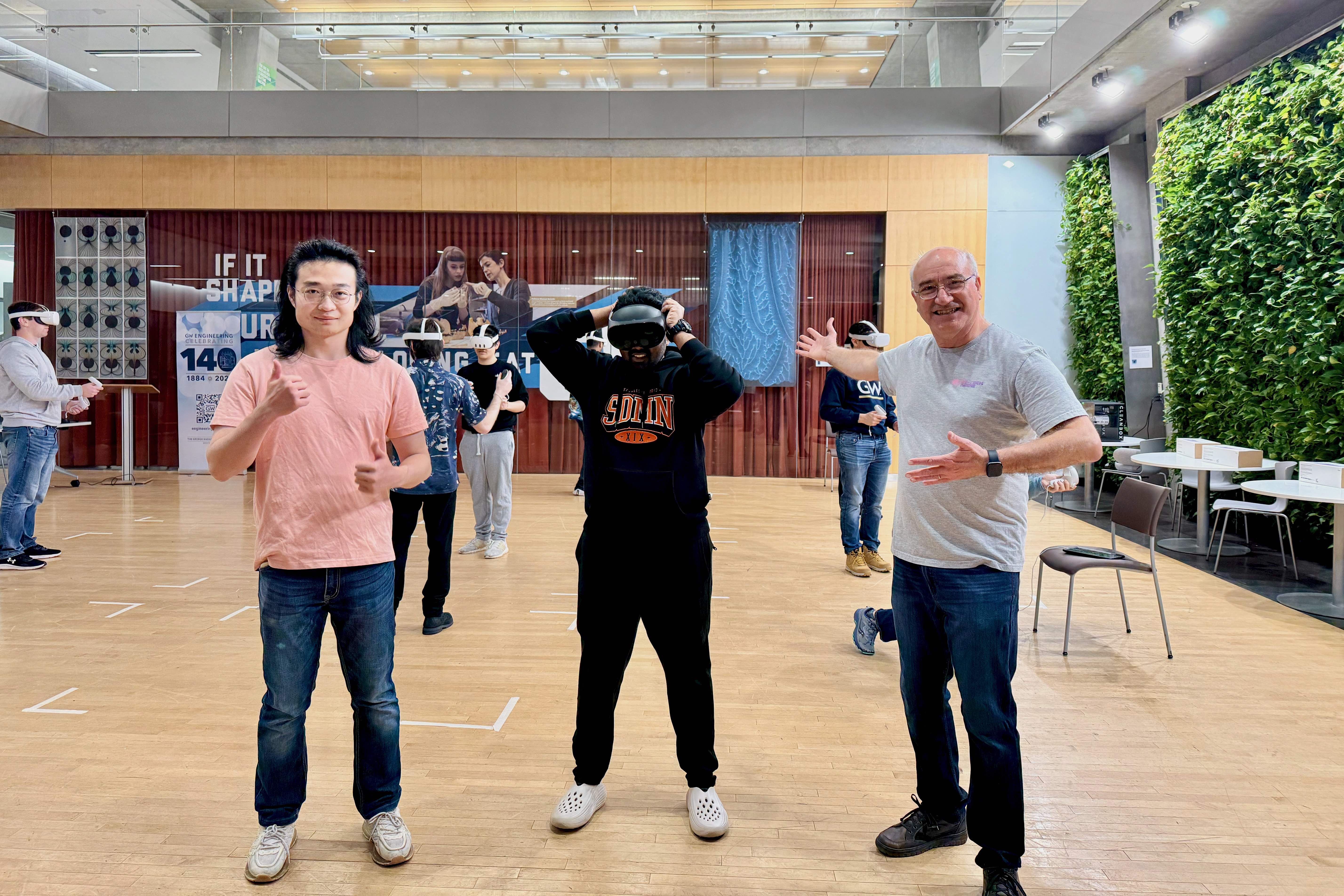 Dr. Ok with students at XRperience