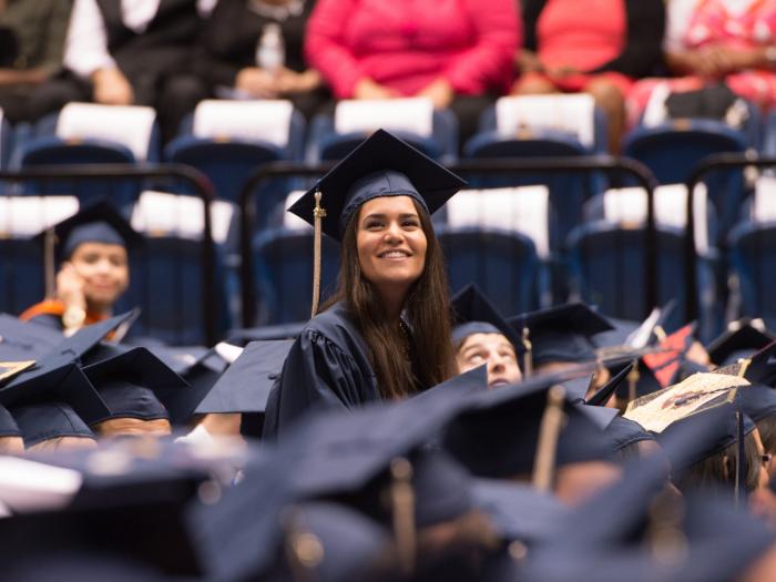 Graduate smiling