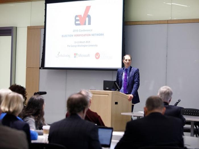 Ron Wyden speaks at podium