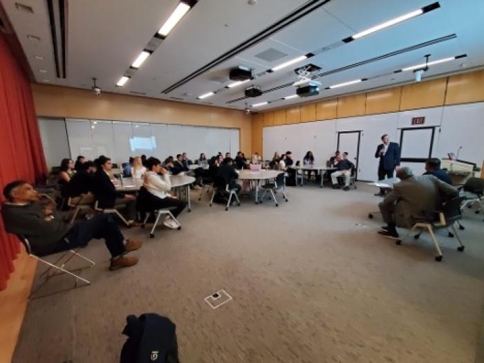 Attendees of the event on Nov. 3 discussing