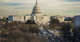 Aerial view of the U.S. Capitol building