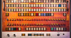 Close-up of Britain's first supercomputer of the early 1960s, the Atlas computer